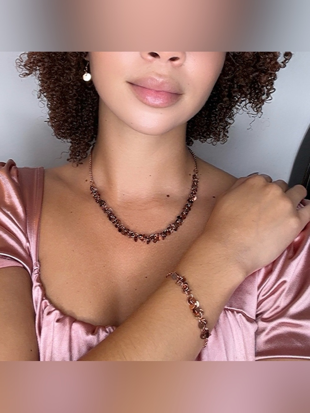 Copper Women’s Necklace and Bracelet Set